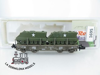 MG1695 ESCALA N ROCO MINITANKS 928 VAGON TELERO CON 2 TANQUES de la DB OVP