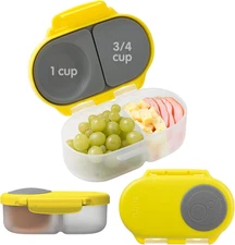 Snack Box Reusable Snack Containers with Lids 2 Compartments, Bento Box for Kids