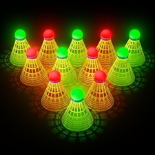 LED Badminton Birdies 6/12 PCS, 360  Glow in The Dark Nylon Badminton Shuttle...