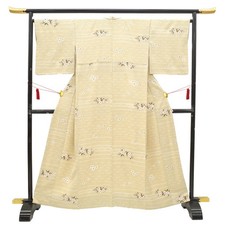 Semi-formal Kimono Lined Komon Pure Silk Beautiful Floral Pattern Made in Japan