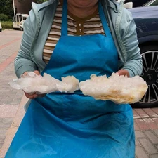 2 pieces 4.79LB Natural Transparent White Quartz Crystal Cluster Specimen 1462