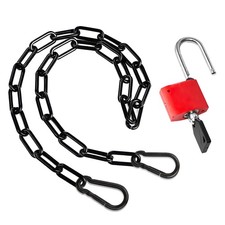 Gate Chain Lock, and Padlock Outdoor, Security Steel Schwarz 