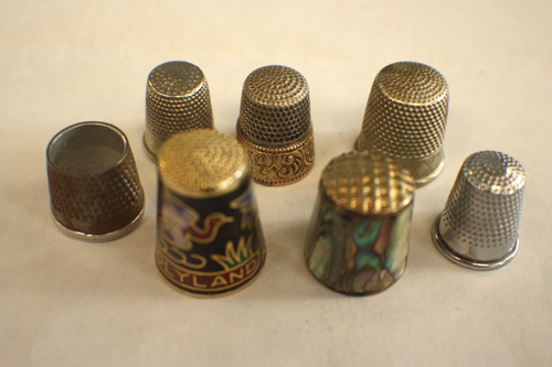 Antique Sewing Thimbles, NICE 7 Piece Estate Lot