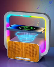 Bluetooth Speaker with Night Lights, 15W Wireless Charging with Holder, Bedro...