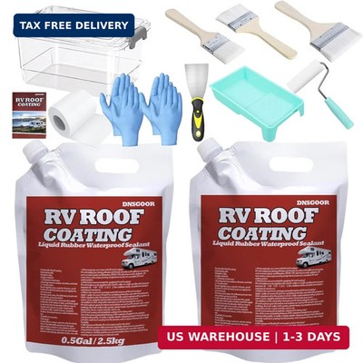 DNSGOOR RV Roof Coating White 1 Gallon, Waterproof RV Roof Sealan,Solar Reflecti