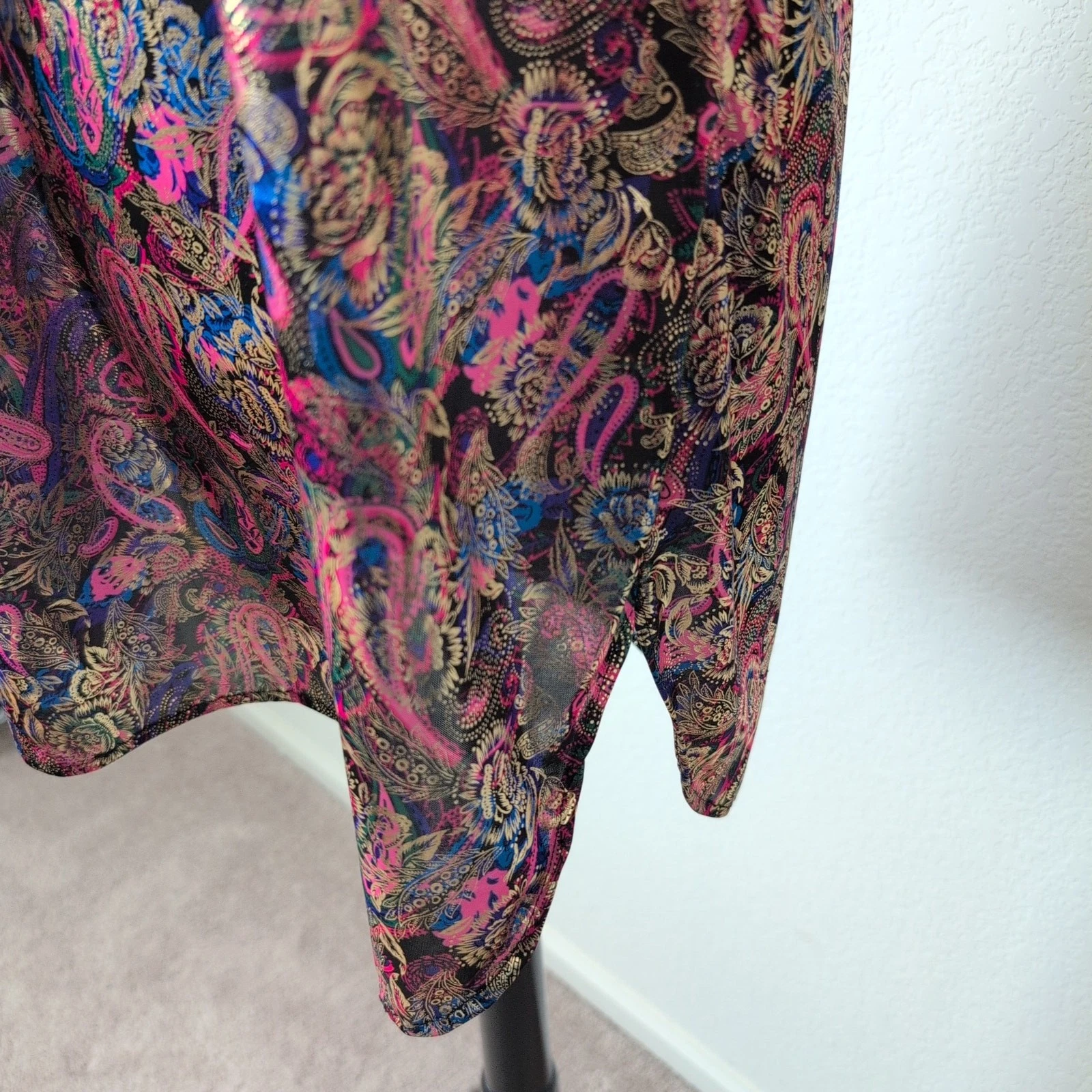 UNDERCOVER Camicia da notte donna vintage Y2K abito slip lingerie L raso seta metallizzato Barbie