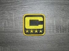 Black Captain C Patch 4 Star (All Gold) Embroidered Iron On Patch 3" x 3"