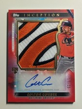 Colton Cowser RC 2024 Topps Inception Red Jumbo Patch Auto 17/25 Jersey Number