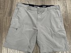 Men 40 IZOD Golf Shorts Grey Performance Stretch Flat Front Zip Pockets Button — photo 1