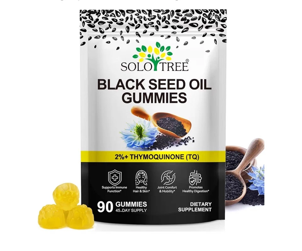 💛 Gomitas de aceite de semilla negra, suplemento de aceite de semilla negra orgánico y prensado en frío 💛 Foto 4 de 4