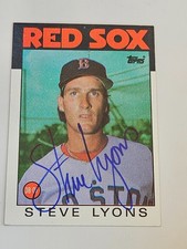 1986 Topps STEVE LYONS Red Sox In-Person Signed  AUTO Autograph