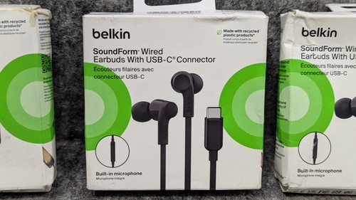 3 New Belkin USB-C In-Ear Headphones with Inline Mic Control Black G3H0002BTBLK - Picture 7 of 19
