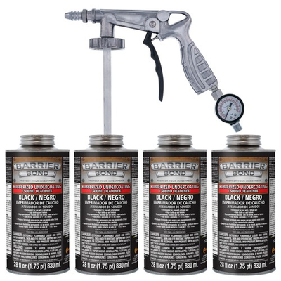 #ad Barrier Bond Rubberized Undercoating Sound Deadener Black 4 Quarts amp; Spray Gun $114.99