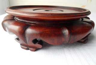 Vintage Carved Wood Chinese Stand 6"