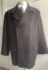 Men's Coat Overcoat Brown Wool & cashmere Blend mix 44R DANIEL HECHTER