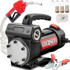 15GPM Gasoline Transfer Pump Kit with Automatic Shut-Off Nozzle 12V Self Priming
