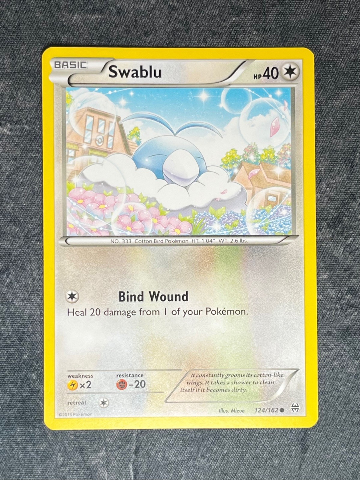SWABLU 124/162 Common BREAKTHROUGH Cute Bird Pokemon w/ Flowers | NM-LP