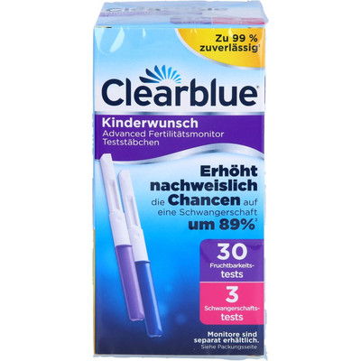 CLEARBLUE Fertilitätsmonitor Teststäbchen 30+3  33 St  PZN18224697