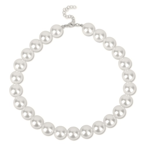 18mm White Faux Pearl Necklace Bridal Wear, 1920s Vintage Jewellery for Parties - Picture 4 of 9