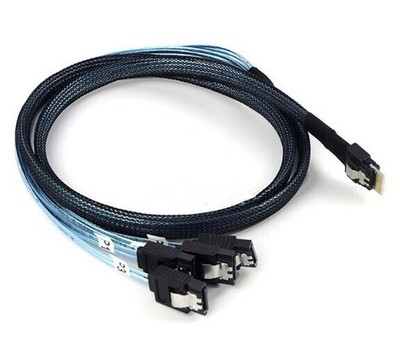 1M  SAS 4.0 SFF-8654 4i 38pin Host to 4 SATA 7pin   Hard Disk Fanout Raid &ex