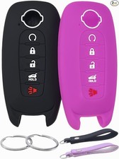 Silicone Rubber Key Fob Cover Compatible Pathfinder Rogue Kicks Black/Purple