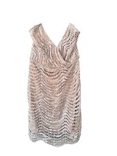 Lulus Mini Dress Womens Sz S Lele White and Silver Sequin Party Cocktail