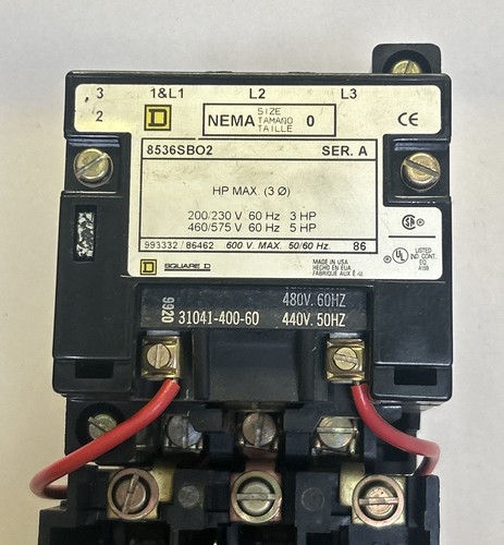 SQUARE D,8536SBO2,STARTER SIZE 0 - Picture 2 of 3