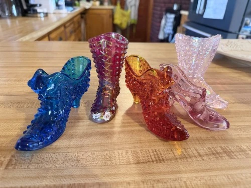fenton art glass Lot of shoes and boots