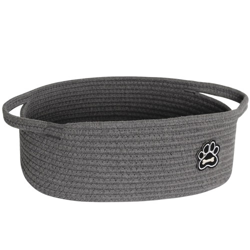 Small Dog Toy Basket, Soft Cotton Rope Dog Cat Toy Bin, Woven Storage Holder ... - Picture 1 of 7