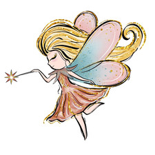 Cute Fairy Girl Sticker Decal