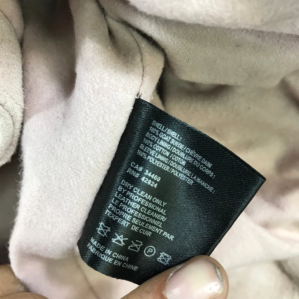 Chaqueta de Cuero Veda Para Mujer P Clásica Cuero Moto Chaqueta Rosa Cabra Gamuza PEQUEÑA Foto 4 de 4