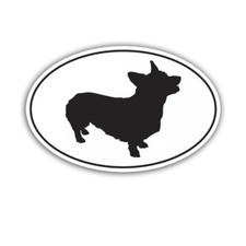 Pembroke Welsh Corgi Euro Oval Sticker Decal