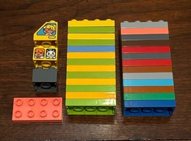 Lego Duplo Huge Lot Of 230 Blocks Bricks, Mini Figs & (2) Sealed Bags
