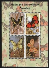 Sambia 1997 - Mi-Nr. 709-712 ** - MNH - KLB - Schmetterlinge / Butterflies