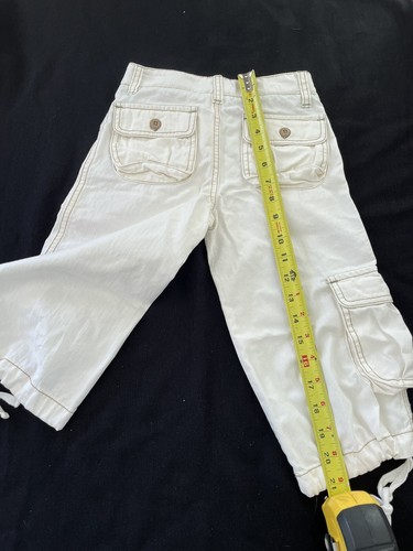 Mimi & Maggi EUC Ivory/ Pink/Orange Flower Embroidered Cotton Cargo Capris-6yrs - Picture 8 of 8