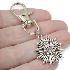 Evil Eye Key Fob Bag Charm, Protection Amulet Clip-On Accessory, Good Luck Gift