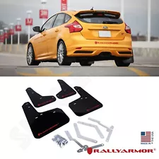 Rally Armor UR Black Mud Flaps w/ Red Logo for 2012-2018 Ford Focus Hatchback