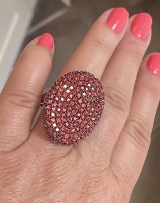 Yours by Loren Statement-Ring Sterlingsilber orange Saphir Couture