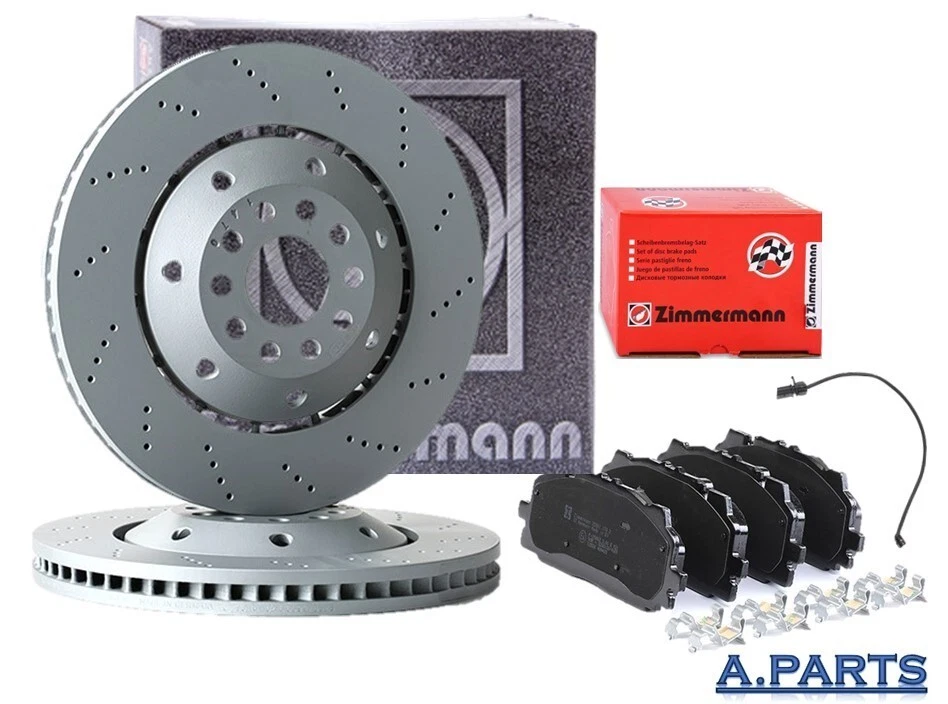 ZIMMERMANN BREMSENSATZ WK GELOCHT 375mm VORNE AUDI A4 A5 A6 A7 Q5 Q7 Q8 ETRON VW - Bild 1 von 3