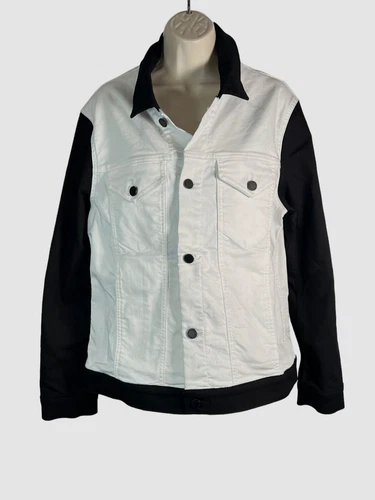$448 Monfrère Men's White Dean Shadow Denim Jacket Size M - product listing photo