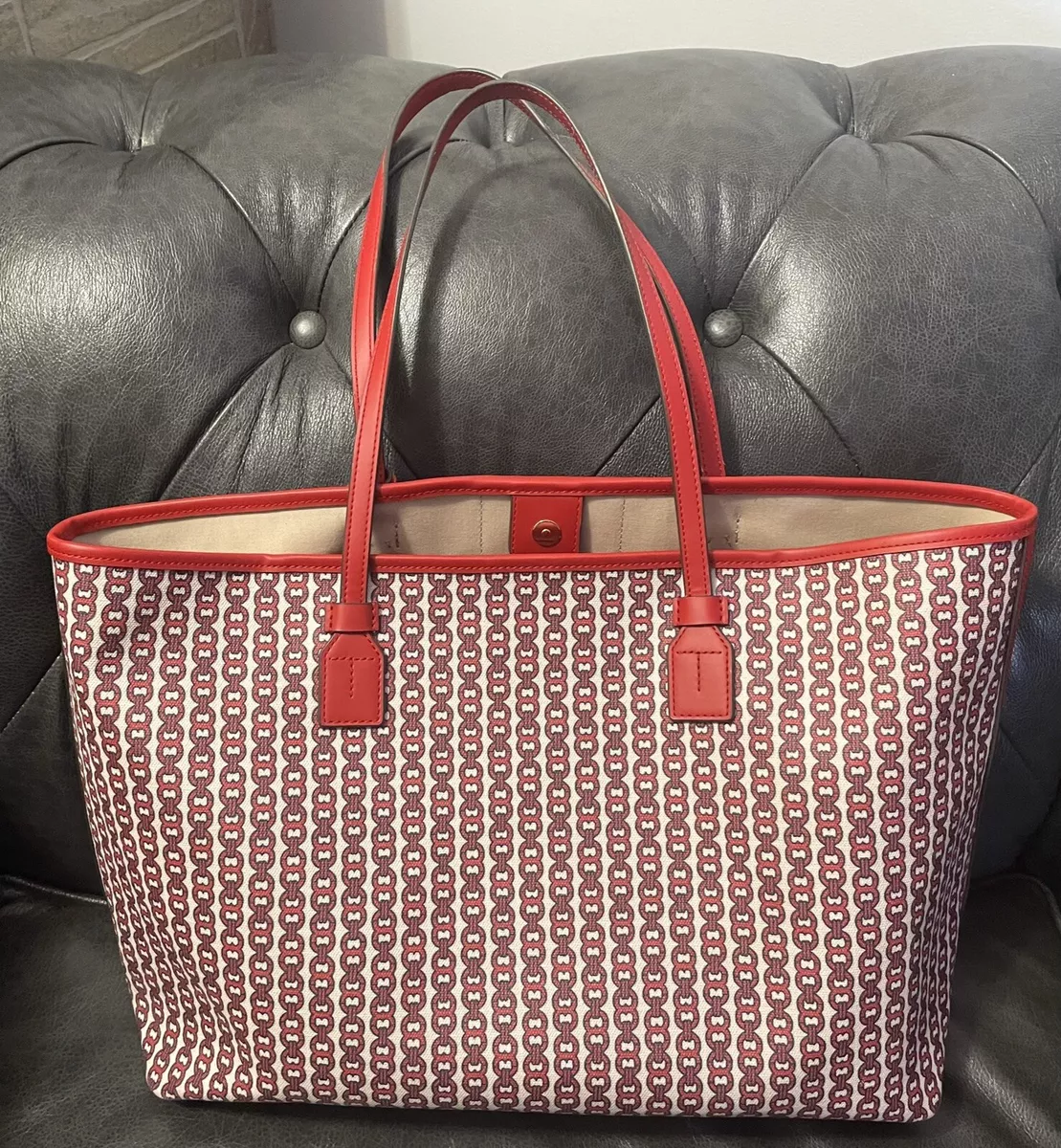Tory burch gemini link tote red cheap