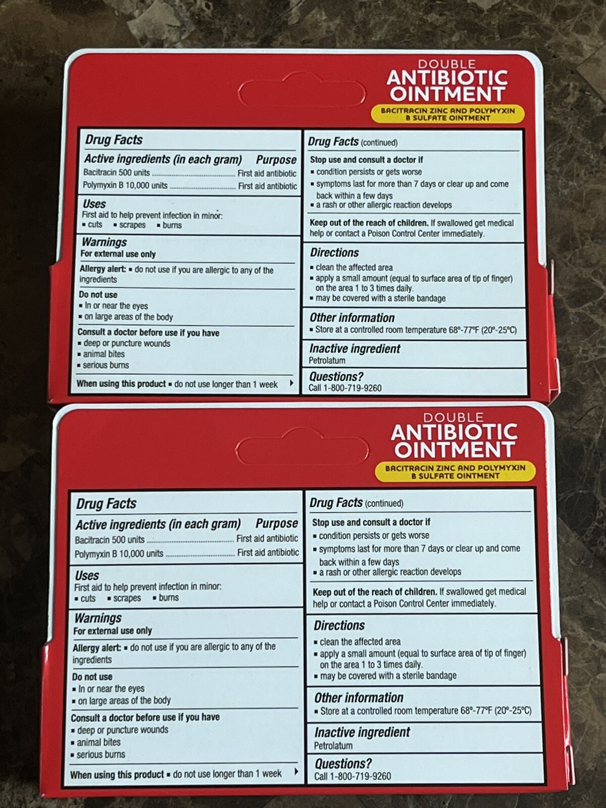 2 Tubes Double Antibiotic Ointment, Rite Aid compare to Polysporin exp