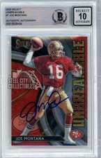 Joe Montana 2020 Panini Select Unbreakable Autograph Card #U7 BAS 10