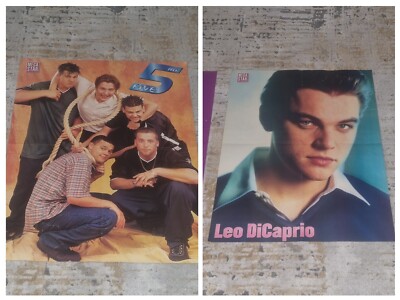 Xl Poster Leonardo Di Caprio 5ive Five 90s Mega Star Vintage 58x48 USA Band Leo