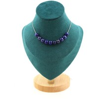 Halskette 10 Perlen Lapis Lazuli 8 Mm. Kette Aus Edelstahl Halskette Frauen