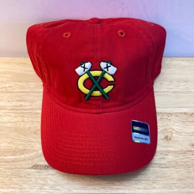 *SAMPLE* CHICAGO BLACKHAWKS Reebok Red Alternate Logo NHL Adjustable Hat (WOMEN)