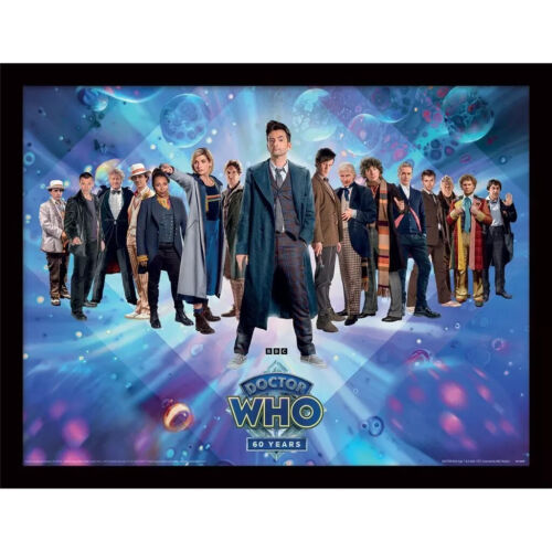 Doctor Who Todo Médicos 60 Años 30 X 40cm Enmarcado Plexi Estampado Oficial BBC - Imagen 3 de 3