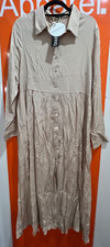 Pretty Little Thing Plus Oversized Maxi Shirt Dress, Stone, NEW, Size 18, B35