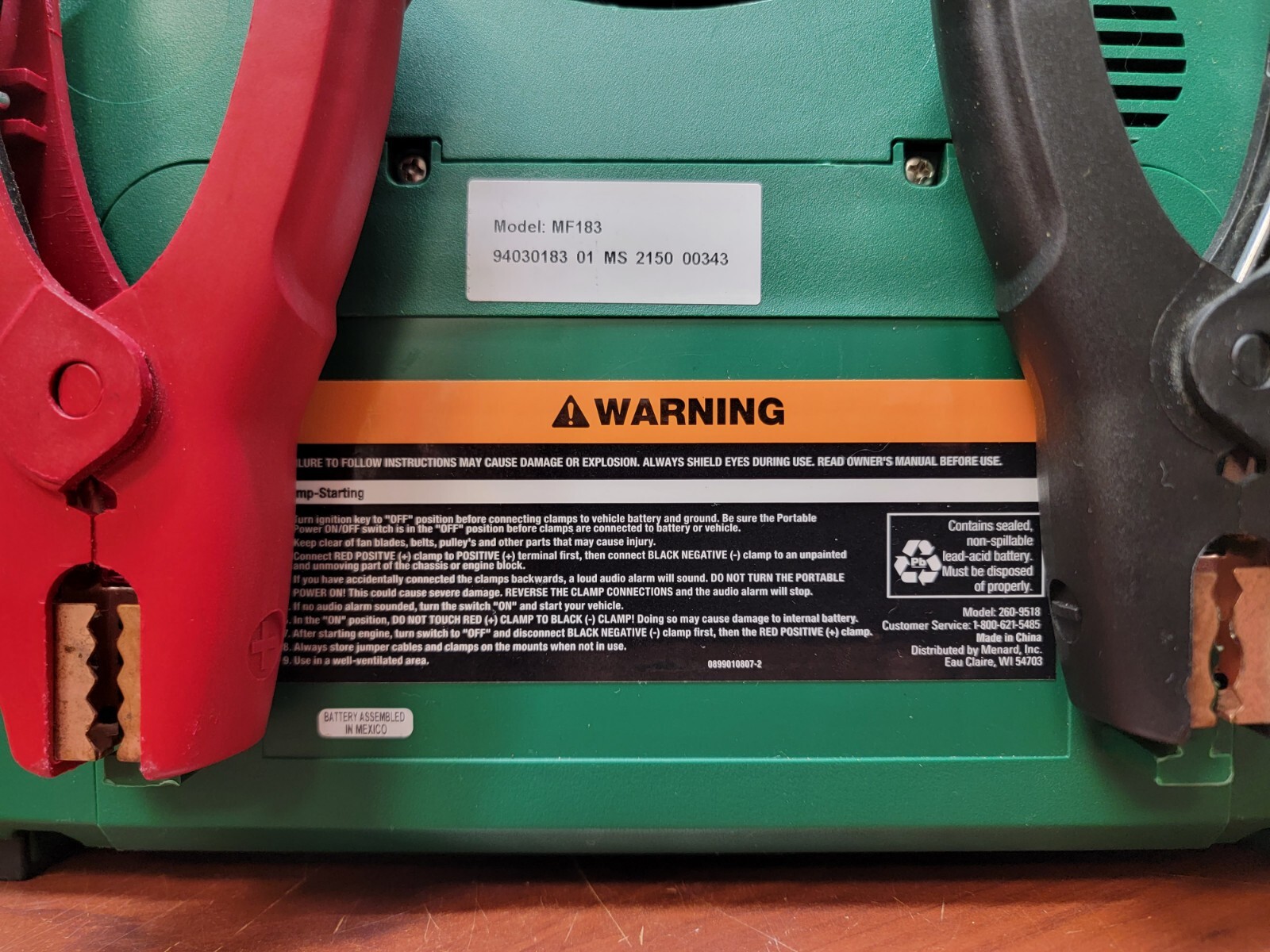 MasterForce 1150A Digital Power Station Emergency Vehicle Jump Starter