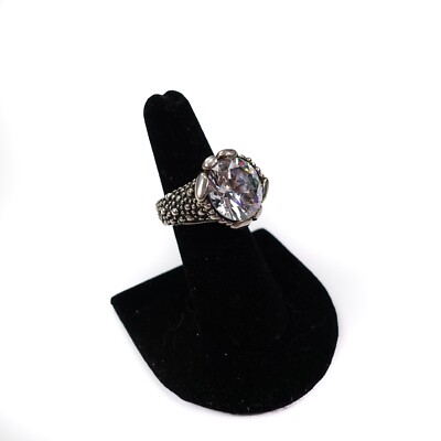 King Baby Studio Stingray Texture Ring With Cubic Zirconia USA .925 Size 7